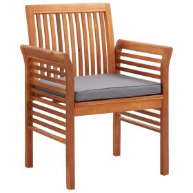 Patio Dining Chairs with Cushions 4 pcs Solid Wood Acacia