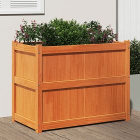 Garden Planter Wax Brown 35.4"x19.7"x27.6" Solid Wood Pine