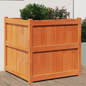 Garden Planter Wax Brown 27.6"x27.6"x27.6" Solid Wood Pine