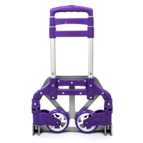 Portable Aluminium Cart Folding Dolly Push Truck Hand Collapsible Trolley Luggage Purple